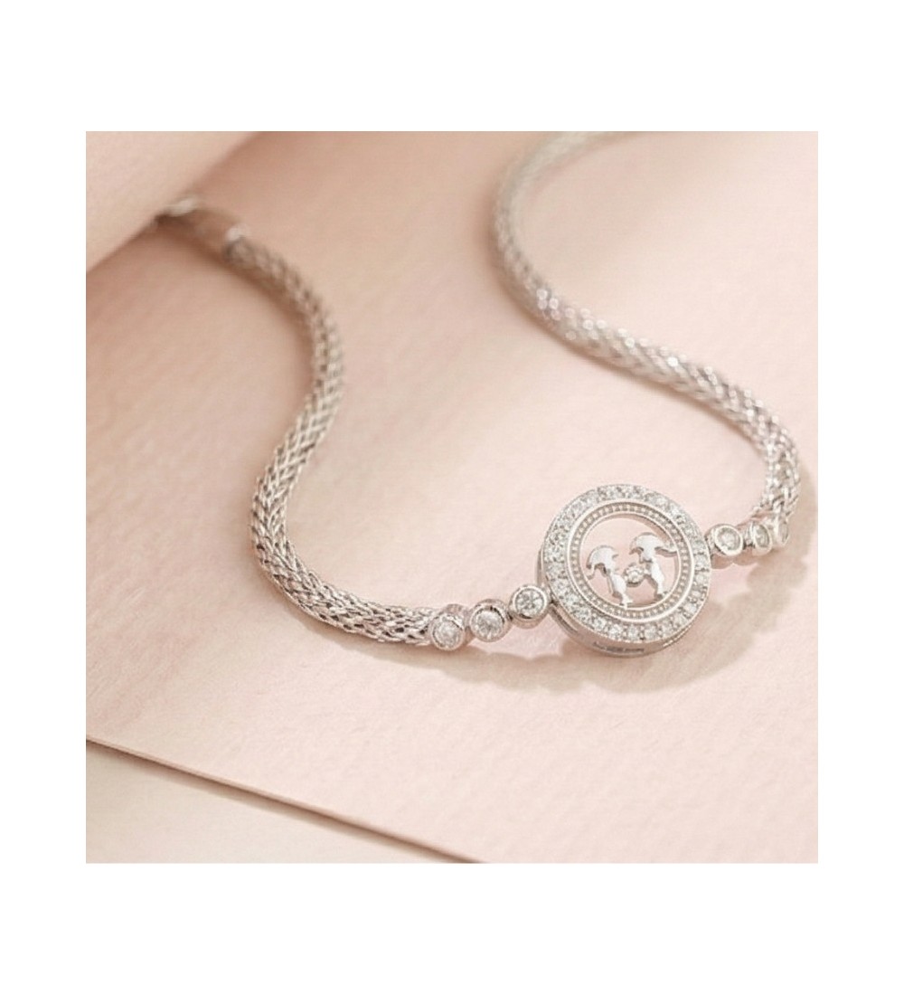 Eternal Emblem Bracelet – Silver Charm with Crystal Halo