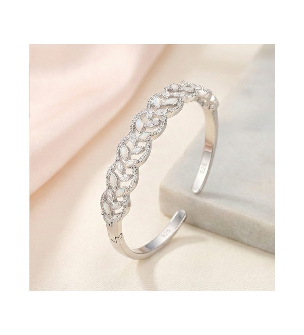 Enchanted Vine Bangle – Silver Leaf Bracelet with Intricate Nature Detailing