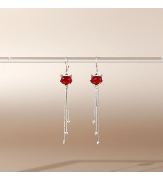 Scarlet Fox Tassel Drops