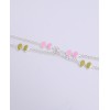 Dual-Tone Enamel Chain Anklet – Sterling Silver Trendy Foot Jewelry